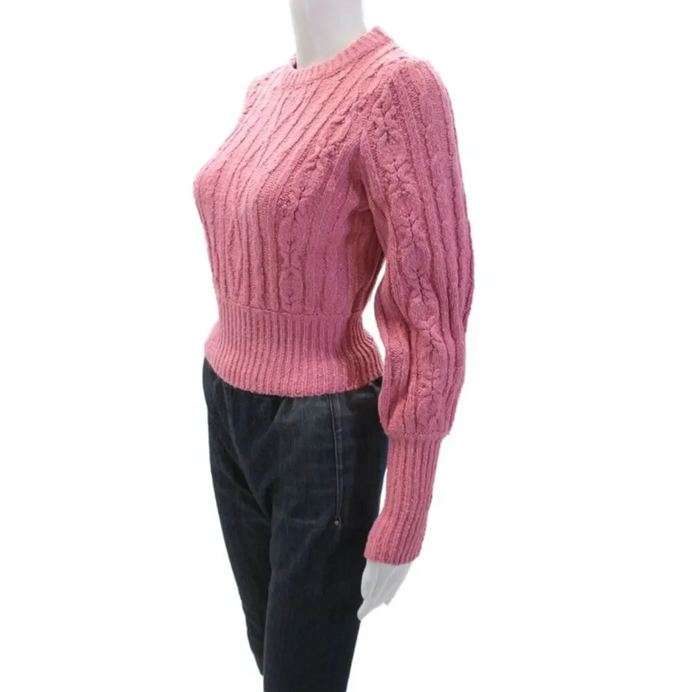 Urban Outfitters Womens Long Sleeve Thick-Knit Pullover Sweater Pink Size S